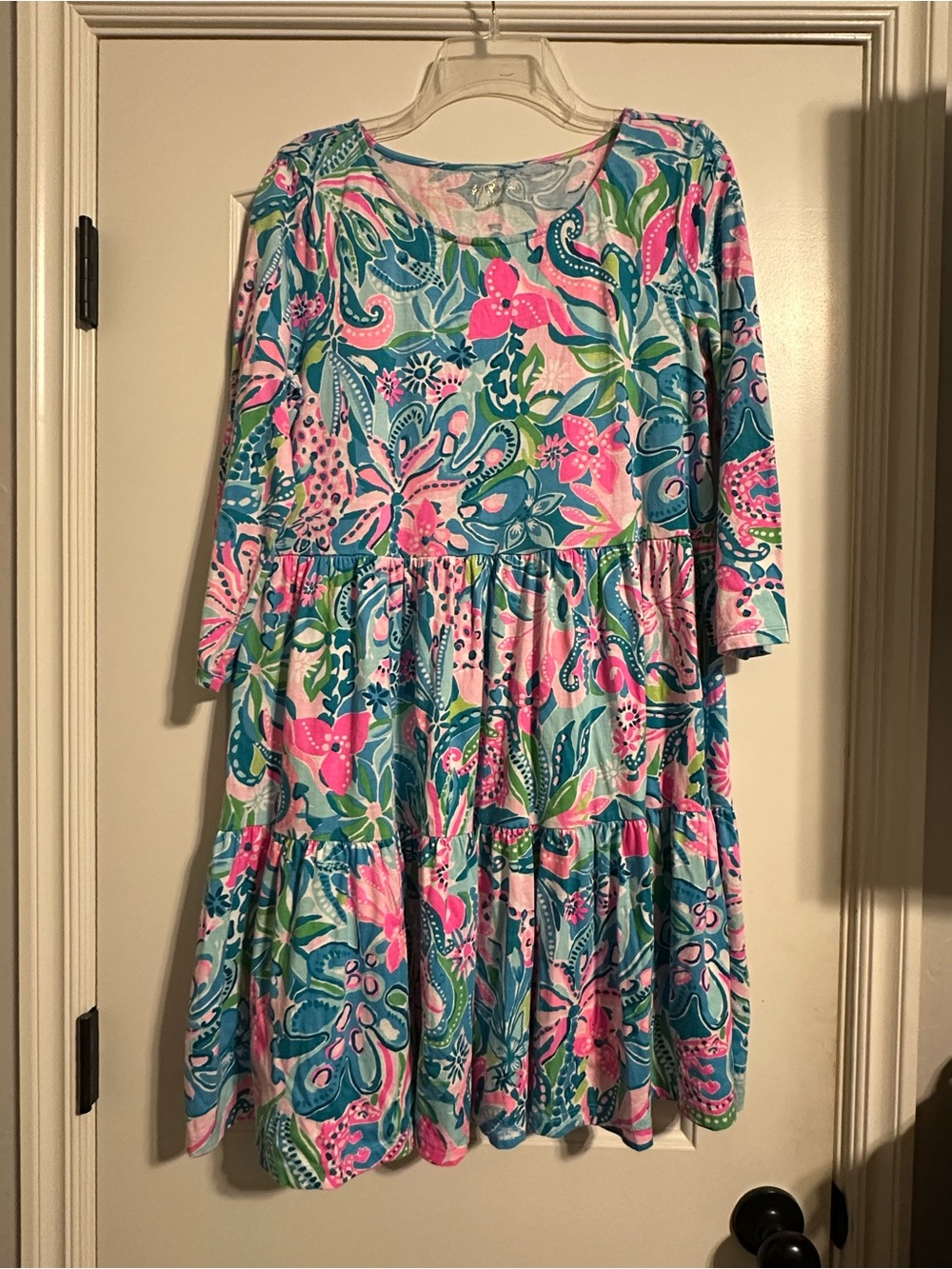 Lilly Pulitzer Geanna Dress Mini Dress 3/4 Sleeve Large